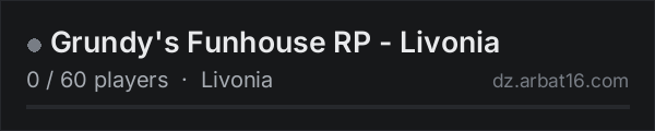 Grundy's Funhouse RP - Livonia on the AR16 DayZ server list
