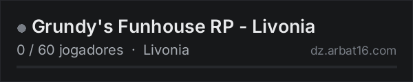 Grundy's Funhouse RP - Livonia na lista de servidores de DayZ da AR16