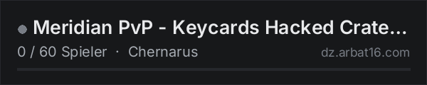 Meridian PvP - Keycards Hacked Crates BM Airdrops Weekend Raids in der DayZ-Serverliste von AR16