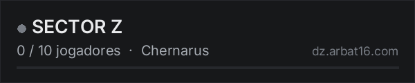 SECTOR Z na lista de servidores de DayZ da AR16