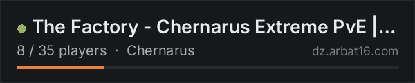 The Factory - Chernarus Extreme PvE | WIPED 10/15 | discord.gg/ on the AR16 DayZ server list