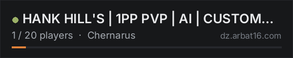 #1 - HANK HILL'S PVP |Airdrops|KOTH|Keycards|Quests|AI [1.30] on the AR16 DayZ server list