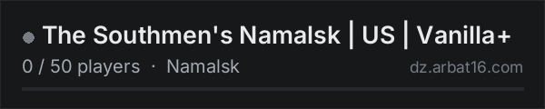 The Southmen's Namalsk | US | Vanilla+ on the AR16 DayZ server list