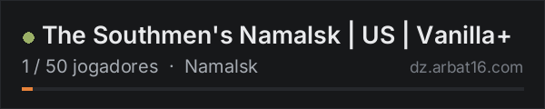 The Southmen's Namalsk | US | Vanilla+ na lista de servidores de DayZ da AR16
