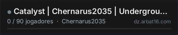 Catalyst | Chernarus2035 | Underground Bases na lista de servidores de DayZ da AR16