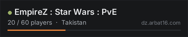 EmpireZ : Star Wars : PvE on the AR16 DayZ server list