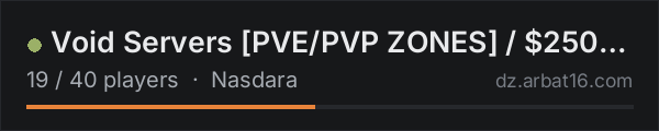 Void Servers [PVE/PVP ZONES] / $250K Start / AI / Key Card Room on the AR16 DayZ server list