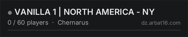 VANILLA 1 | NORTH AMERICA - NY on the AR16 DayZ server list