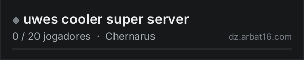 uwes cooler super server na lista de servidores de DayZ da AR16