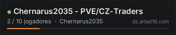 Chernarus2035 - PVE/CZ-Traders na lista de servidores de DayZ da AR16