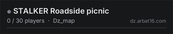 STALKER Roadside picnic on the AR16 DayZ server list