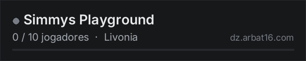 Simmys Playground na lista de servidores de DayZ da AR16