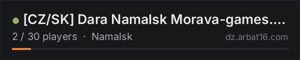 [CZ/SK] Dara Namalsk Morava-games.cz MapLink PVE on the AR16 DayZ server list