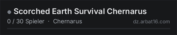 Scorched Earth Survival Chernarus in der DayZ-Serverliste von AR16