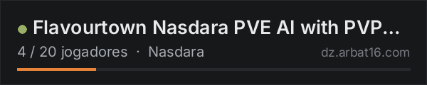 Flavourtown Nasdara PVE AI with PVP Zones! na lista de servidores de DayZ da AR16