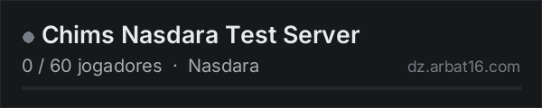 Chims Nasdara Test Server na lista de servidores de DayZ da AR16