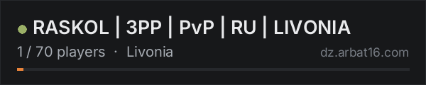 RASKOL | 3PP | PvP | RU | LIVONIA on the AR16 DayZ server list