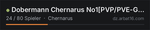 Dobermann Chernarus No1[PVP/PVE-GER/ENG] 1pp in PvP in der DayZ-Serverliste von AR16