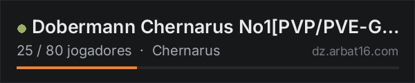 Dobermann Chernarus No1[PVP/PVE-GER/ENG] 1pp in PvP na lista de servidores de DayZ da AR16