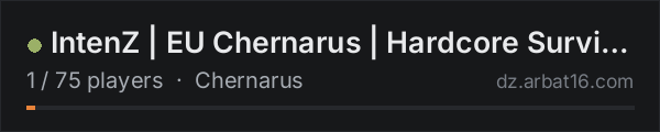 IntenZ | EU Chernarus | Hardcore Survival | Terje on the AR16 DayZ server list