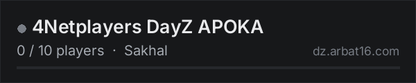 4Netplayers DayZ APOKA on the AR16 DayZ server list