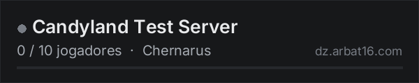 Candyland Test Server na lista de servidores de DayZ da AR16