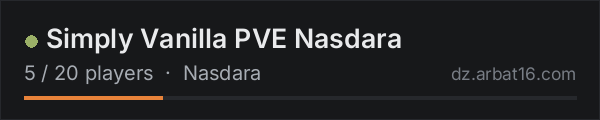 Simply Vanilla PVE Nasdara on the AR16 DayZ server list