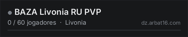 BAZA Livonia RU PVP na lista de servidores de DayZ da AR16