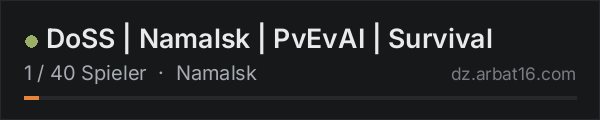 DoSS | Namalsk | PvEvAI | Survival in der DayZ-Serverliste von AR16