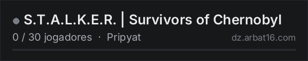 S.T.A.L.K.E.R. | Survivors of Chernobyl na lista de servidores de DayZ da AR16