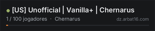 [US] Unofficial | Vanilla+ | Chernarus na lista de servidores de DayZ da AR16