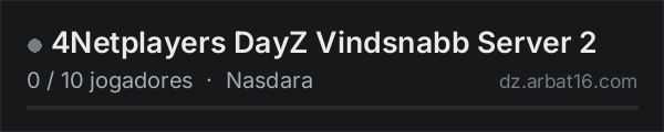 4Netplayers DayZ Vindsnabb Server 2 na lista de servidores de DayZ da AR16
