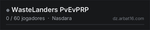 WasteLanders PvEvPRP na lista de servidores de DayZ da AR16