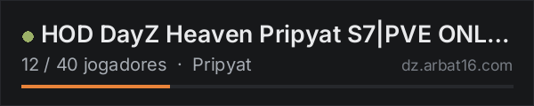 HOD DayZ Heaven Pripyat S7|PVE ONLY|AI City|Helis|Quests|Airdro na lista de servidores de DayZ da AR16