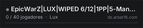 EpicWarZ|LUX|WIPED 6/12|1PP|5-Man|PVP|KOTH|AIRDROP|Hiddenstashe na lista de servidores de DayZ da AR16