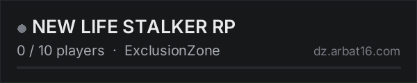 NEW LIFE STALKER RP on the AR16 DayZ server list