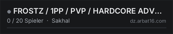 FROSTZ / 1PP / PVP / HARDCORE ADVENTURE in der DayZ-Serverliste von AR16
