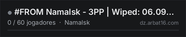#FROM Namalsk - 3PP | Wiped: 06.09 | from-dayz.online na lista de servidores de DayZ da AR16