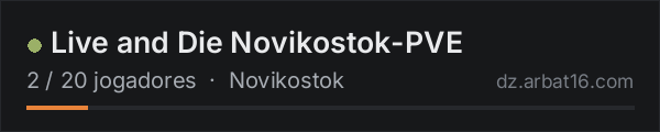 Live and Die Novikostok-PVE na lista de servidores de DayZ da AR16