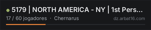 5179 | NORTH AMERICA - NY | 1st Person Only na lista de servidores de DayZ da AR16
