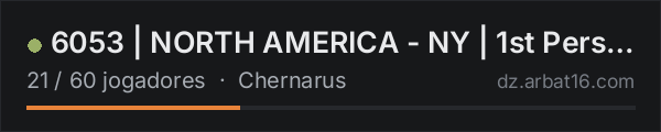 6053 | NORTH AMERICA - NY | 1st Person Only na lista de servidores de DayZ da AR16