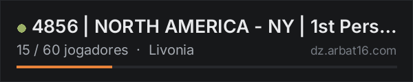 4856 | NORTH AMERICA - NY | 1st Person Only na lista de servidores de DayZ da AR16