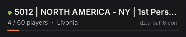 5012 | NORTH AMERICA - NY | 1st Person Only on the AR16 DayZ server list