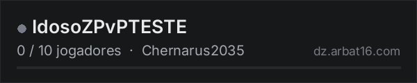 IdosoZPvPTESTE na lista de servidores de DayZ da AR16