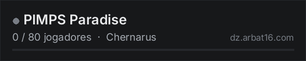 PIMPS Paradise na lista de servidores de DayZ da AR16