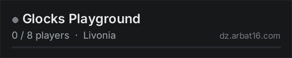 Glocks Playground on the AR16 DayZ server list