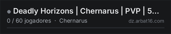 Deadly Horizons | Chernarus | PVP | 5 Man Max | Just Wiped 7/11 na lista de servidores de DayZ da AR16