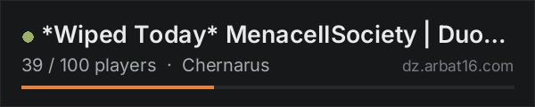 *Wiped Today* MenaceIISociety | Duos | 1PP | Keys | Hacked Crat on the AR16 DayZ server list