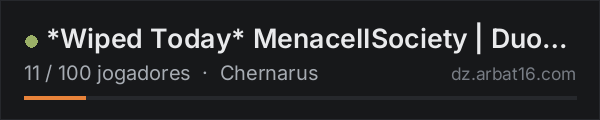 *Wiped Today* MenaceIISociety | Duos | 1PP | Keys | Hacked Crat na lista de servidores de DayZ da AR16