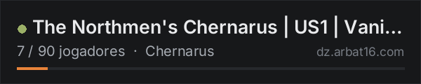 The Northmen's Chernarus | US1 | Vanilla+ na lista de servidores de DayZ da AR16